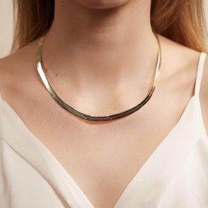 Melinda Maria Gold Herringbone Chain Necklace